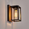 Portalis Wandlamp voor buiten, Wandlamp houtlook, Zwart, 1-licht