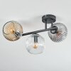 Ripoll Plafondlamp, Kogellampje Amber, Duidelijk, Rookkleurig, 3-lichts
