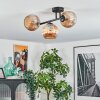 Ripoll Plafondlamp, Kogellampje Amber, 3-lichts