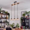 Koyoto Hanglamp, Kogellampje, Hanglamp Natuurlijke kleuren, Zwart, 3-lichts
