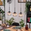 Koyoto Hanglamp, Kogellampje, Hanglamp Natuurlijke kleuren, Zwart, 3-lichts