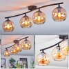 Koyoto Plafondlamp, Kogellampje Amber, 4-lichts