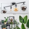 Gastor Plafondlamp, Kogellampje Amber, Duidelijk, Rookkleurig, 4-lichts