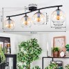 Koyoto Plafondlamp, Kogellampje Amber, Duidelijk, 4-lichts