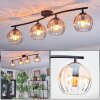 Koyoto Plafondlamp, Kogellampje Amber, Duidelijk, 4-lichts