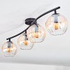 Koyoto Plafondlamp, Kogellampje Amber, Duidelijk, 4-lichts