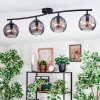 Koyoto Plafondlamp, Kogellampje Rookkleurig, 4-lichts