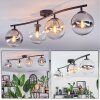 Gastor Plafondlamp, Kogellampje Amber, Duidelijk, Rookkleurig, 4-lichts