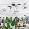 Gastor Plafondlamp, Kogellampje Amber, Duidelijk, Rookkleurig, 4-lichts