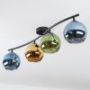 Koyoto Plafondlamp, Kogellampje Blauw, Goud, Groen, 4-lichts