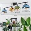 Koyoto Plafondlamp, Kogellampje Blauw, Goud, Groen, Duidelijk, 4-lichts