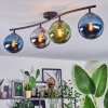 Gastor Plafondlamp, Kogellampje Blauw, Chroom, Groen, Rookkleurig, 4-lichts