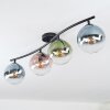 Gastor Plafondlamp, Kogellampje Blauw, Groen, Duidelijk, Koperkleurig, 4-lichts
