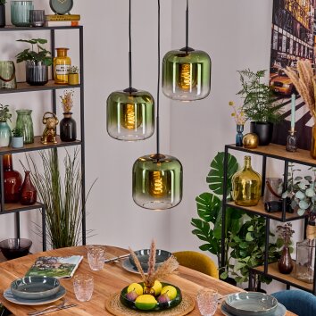 Lauden Hanglamp, Hanglamp Groen, Duidelijk, 3-lichts