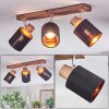 Fallhagen Plafondlamp, Plafondspot Chroom, Hout donker, 3-lichts