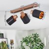 Fallhagen Plafondlamp, Plafondspot Chroom, Hout donker, 3-lichts