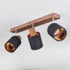 Fallhagen Plafondlamp, Plafondspot Chroom, Hout donker, 3-lichts