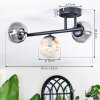 Chehalis Plafondlamp, Kogellampje Amber, Duidelijk, Rookkleurig, 3-lichts