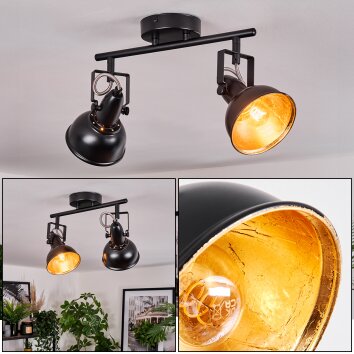 Toren Plafondlamp, Plafondspot Chroom, Zwart, 2-lichts