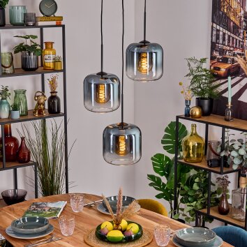 Lauden Hanglamp, Hanglamp Blauw, Duidelijk, 3-lichts