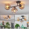 Ripoll Plafondlamp, Kogellampje Amber, Duidelijk, Rookkleurig, 3-lichts