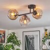 Ripoll Plafondlamp, Kogellampje Amber, Duidelijk, Rookkleurig, 3-lichts