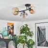 Ripoll Plafondlamp, Kogellampje Amber, Duidelijk, Rookkleurig, 3-lichts