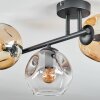 Ripoll Plafondlamp, Kogellampje Amber, Duidelijk, Rookkleurig, 3-lichts