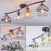Koyoto Plafondlamp, Kogellampje Amber, Duidelijk, Rookkleurig, 4-lichts