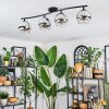 Koyoto Plafondlamp, Kogellampje Chroom, Duidelijk, Rookkleurig, 4-lichts