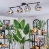 Koyoto Plafondlamp, Kogellampje Chroom, Duidelijk, Rookkleurig, 4-lichts
