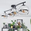 Koyoto Plafondlamp, Kogellampje Chroom, Duidelijk, Rookkleurig, 4-lichts