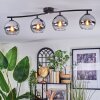 Koyoto Plafondlamp, Kogellampje Chroom, Duidelijk, Rookkleurig, 4-lichts
