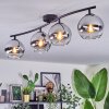 Koyoto Plafondlamp, Kogellampje Chroom, Duidelijk, Rookkleurig, 4-lichts