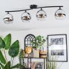 Koyoto Plafondlamp, Kogellampje Chroom, Duidelijk, Rookkleurig, 4-lichts