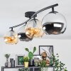 Koyoto Plafondlamp, Kogellampje Amber, Chroom, Rookkleurig, 4-lichts