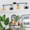 Koyoto Plafondlamp, Kogellampje Amber, Chroom, Rookkleurig, 4-lichts