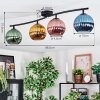 Koyoto Plafondlamp, Kogellampje Blauw, Goud, Groen, Koperkleurig, 4-lichts