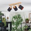 Fallhagen Plafondlamp, Plafondspot Chroom, Hout licht, 3-lichts
