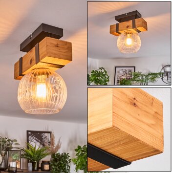 Sernadelo Plafondlamp, Kogellampje Natuurlijke kleuren, Zwart, 1-licht