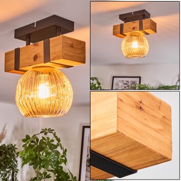 Sernadelo Plafondlamp, Kogellampje Natuurlijke kleuren, Zwart, 1-licht