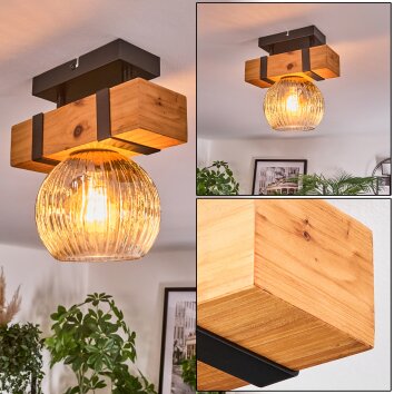 Sernadelo Plafondlamp, Kogellampje Natuurlijke kleuren, Zwart, 1-licht