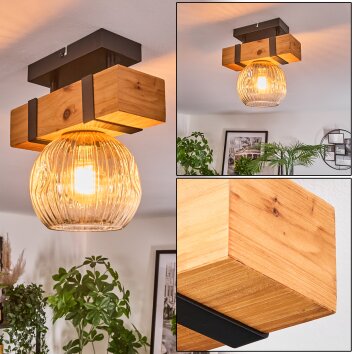 Sernadelo Plafondlamp, Kogellampje Natuurlijke kleuren, Zwart, 1-licht