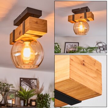 Sernadelo Plafondlamp, Kogellampje Natuurlijke kleuren, Zwart, 1-licht