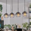 Koyoto Hanglamp, Kogellampje, Hanglamp Duidelijk, Rookkleurig, 4-lichts