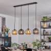 Koyoto Hanglamp, Kogellampje, Hanglamp Amber, Rookkleurig, 4-lichts