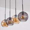 Koyoto Hanglamp, Kogellampje, Hanglamp Amber, Rookkleurig, 4-lichts