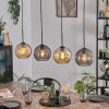 Koyoto Hanglamp, Kogellampje, Hanglamp Amber, Rookkleurig, 4-lichts