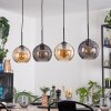 Koyoto Hanglamp, Kogellampje, Hanglamp Amber, Rookkleurig, 4-lichts