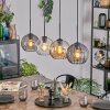 Koyoto Hanglamp, Kogellampje, Hanglamp Amber, Duidelijk, Rookkleurig, 4-lichts